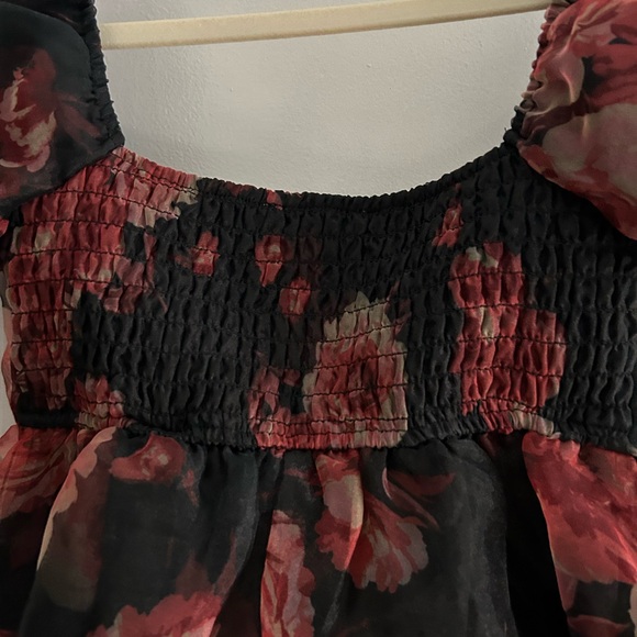 Gorgeous pink flowers black blouse from Thirty Thirty LA cute summer top - Picture 7 of 10